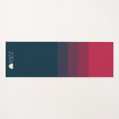 Personalisierte Mit Monogramm Rot- und Schwarz-Gra Yogamatte (Vorderseite (Horizontal))