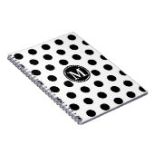 Personalisierte Mit Monogramm schwarz-weiße Polka- Notizblock (Rechte Seite)