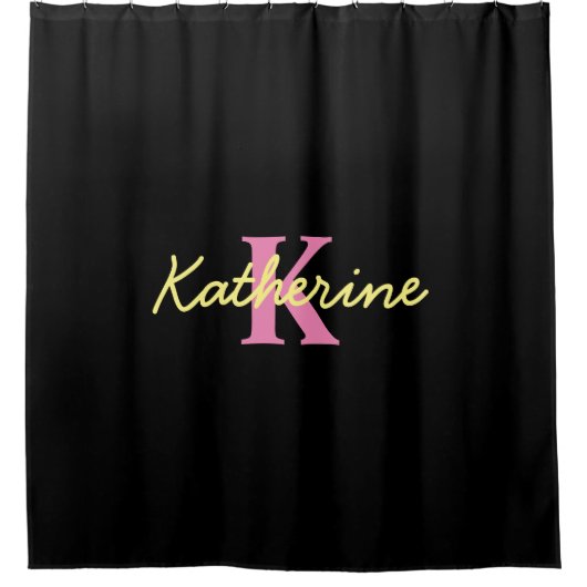 Personalisierte Mit Monogramm Schwarzwald Duschvorhang (Vorderseite)