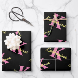 Personalisierte Mit Monogramm Schwarzwald Geschenkpapier Set