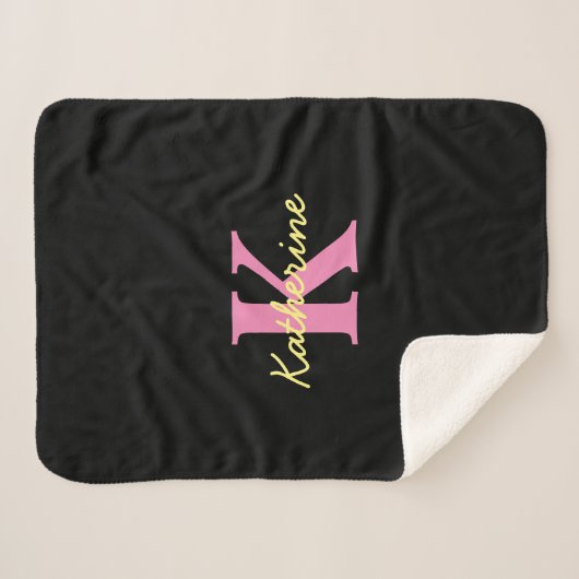 Personalisierte Mit Monogramm Schwarzwald Sherpadecke (Vorderseite (Horizontal))