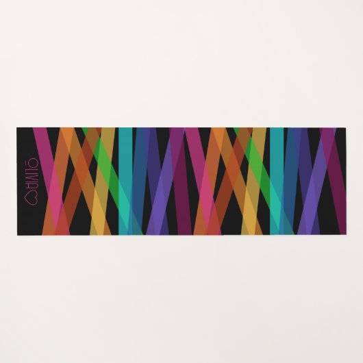 Personalisierte Mit Monogramm Streifen Yogamatte (Rückseite (Horizontal))