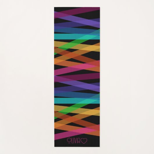 Personalisierte Mit Monogramm Streifen Yogamatte (Vorderseite)