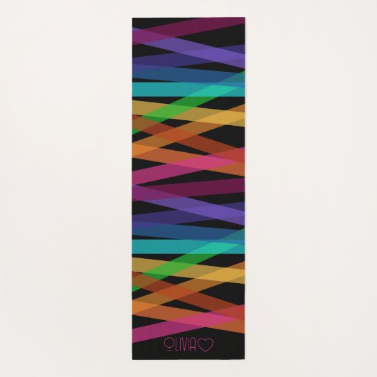 Personalisierte Mit Monogramm Streifen Yogamatte (Rückseite)