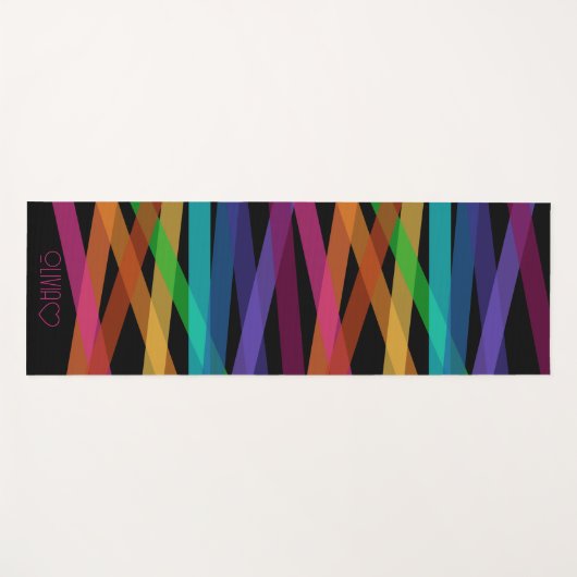 Personalisierte Mit Monogramm Streifen Yogamatte (Vorderseite (Horizontal))