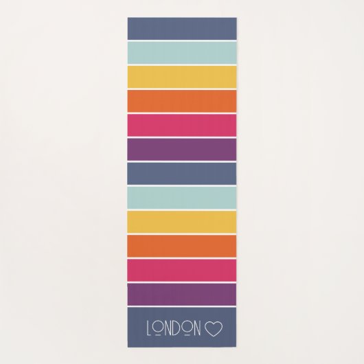 Personalisierte Mit Monogramm Streifen Yogamatte (Rückseite)