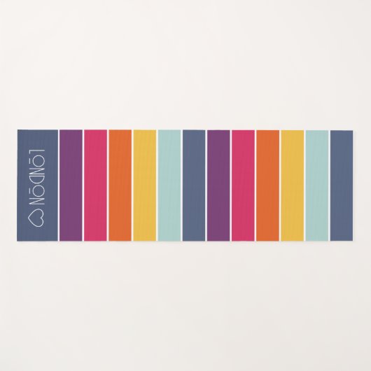 Personalisierte Mit Monogramm Streifen Yogamatte (Vorderseite (Horizontal))