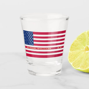 Personalisierte Mit Monogramm US-amerikanische Fla Schnapsglas