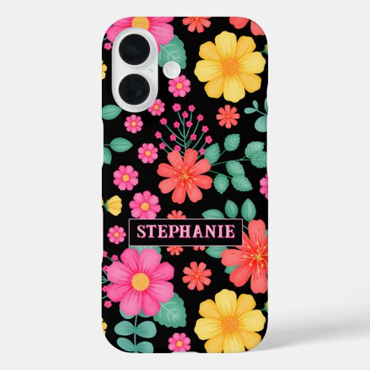Personalisierte Mit Monogramm Wildblume Blumenschw Case-Mate iPhone Hülle (Rückseite)