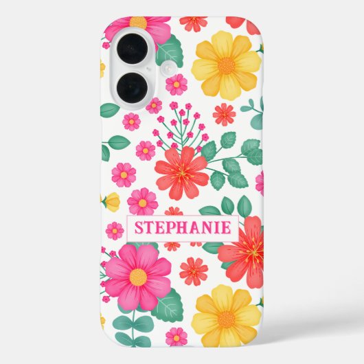 Personalisierte Mit Monogramm Wildblume Niedlich Case-Mate iPhone Hülle (Rückseite)