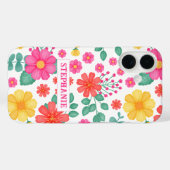 Personalisierte Mit Monogramm Wildblume Niedlich Case-Mate iPhone Hülle (Rückseite (Horizontal))
