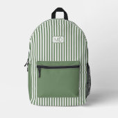 Personalisierte Mit Monogramm, zeitgemäße Streifen Bedruckter Rucksack (Vorderseite)