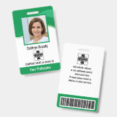 Personalisierte Mitarbeiter, Foto, Bar Code und Lo Ausweis (Vorder- & Rückseite)