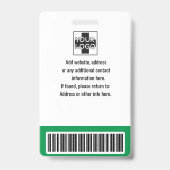 Personalisierte Mitarbeiter, Foto, Bar Code und Lo Ausweis (Rückseite)