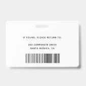 Personalisierte Mitarbeiter Foto ID Company Imitat Ausweis (Rückseite)