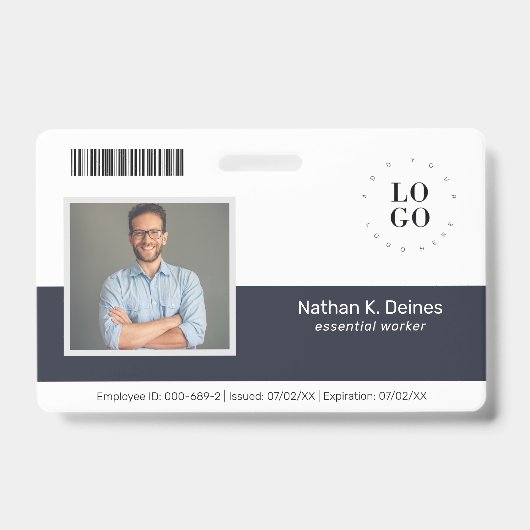 Personalisierte Mitarbeiter-Foto-ID Unternehmenssi Ausweis (Vorderseite)