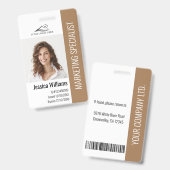 Personalisierte Mitarbeiter im Unternehmen Brown I Ausweis (Vorder- & Rückseite)