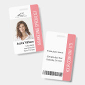 Personalisierte Mitarbeiter im Unternehmen Pink ID Ausweis (Vorder- & Rückseite)