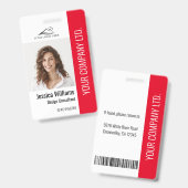 Personalisierte Mitarbeiter im Unternehmen Red ID Ausweis (Front & Back)