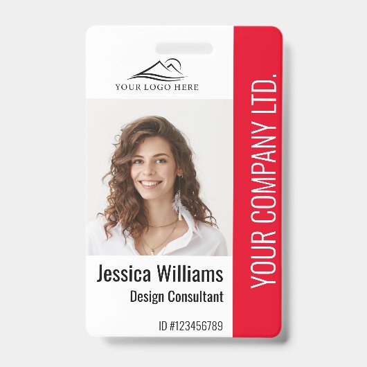 Personalisierte Mitarbeiter im Unternehmen Red ID Ausweis (Front)