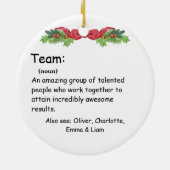 Personalisierte Mitarbeiterbewertung im Team Defin Keramik Ornament (Hinten)