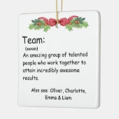 Personalisierte Mitarbeiterbewertung im Team Defin Keramikornament (Links)