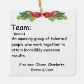 Personalisierte Mitarbeiterbewertung im Team Defin Keramikornament (Vorderseite)