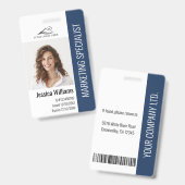 Personalisierte Mitarbeiterinnen und Mitarbeiter i Ausweis (Vorder- & Rückseite)