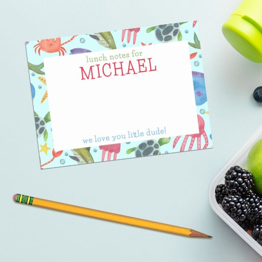 Personalisierte Mittagshinweise von Watercolor Sea Post-it Klebezettel