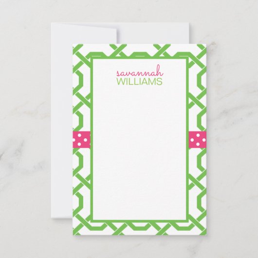 Personalisierte Mitteilungskarten aus Gitter und G (Vorderseite)