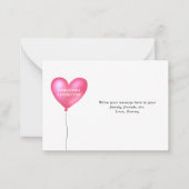 Personalisierte Mitteilungskarten des rosa Herzens (Vorderseite)