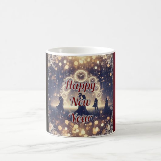 Personalisierte Mitternachtsuhr Neujahrs-Tasse Kaffeetasse (Mittel)