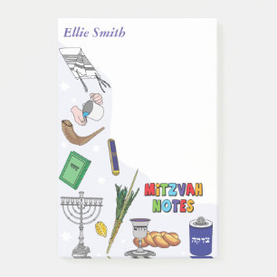 Personalisierte Mitzvah-Anmerkungen - Stil 4 Post-it Klebezettel