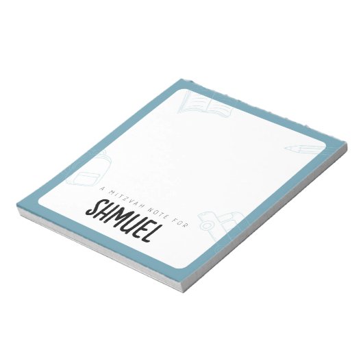 Personalisierte Mitzvah-Bemerkungen Notizblock (Rotiert)