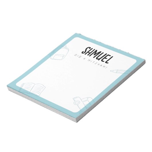 Personalisierte Mitzvah-Bemerkungen Notizblock (Rotiert)