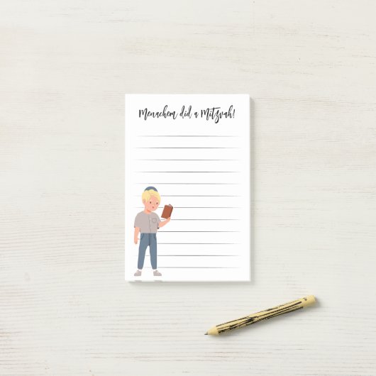 Personalisierte Mitzvah-Bemerkungen Post-it Klebezettel (Auf Schreibtisch)