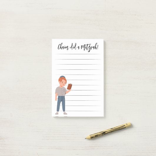 Personalisierte Mitzvah-Bemerkungen Post-it Klebezettel (Auf Schreibtisch)