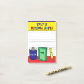 Personalisierte Mitzvah-Gegenstände - Gelb Post-it Klebezettel (Auf Schreibtisch)