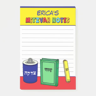 Personalisierte Mitzvah-Gegenstände - Gelb Post-it Klebezettel