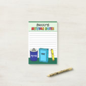 Personalisierte Mitzvah-Gegenstände - grün Post-it Klebezettel (Auf Schreibtisch)