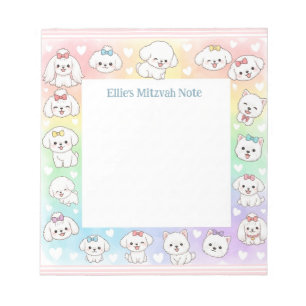 Personalisierte Mitzvah Hinweis Notepad Regenbogen Notizblock