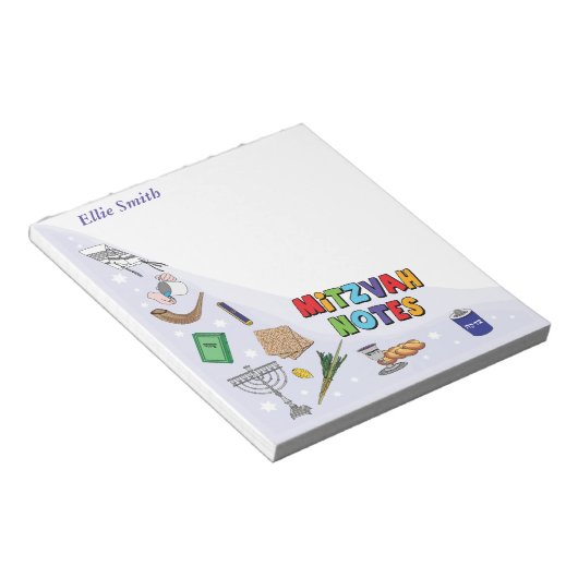 Personalisierte Mitzvah-Notepads - Stil 4 Notizblock (angewinkelt)