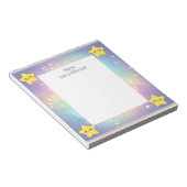Personalisierte Mitzvah Notes Rainbow Stars Notepa Notizblock (angewinkelt)