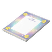 Personalisierte Mitzvah Notes Rainbow Stars Notepa Notizblock (Rotiert)