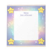 Personalisierte Mitzvah Notes Rainbow Stars Notepa Notizblock (Vorderseite)