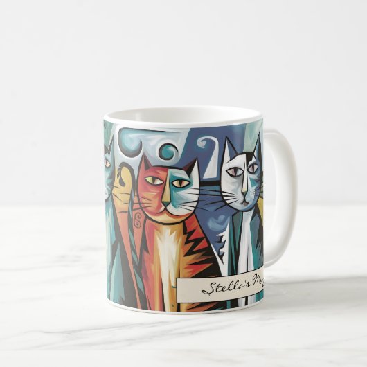 Personalisierte Mod-Katzen Kaffeetasse (VorderseiteRechts)