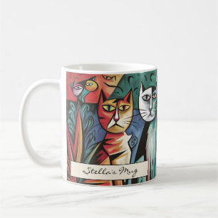 Personalisierte Mod-Katzen Kaffeetasse