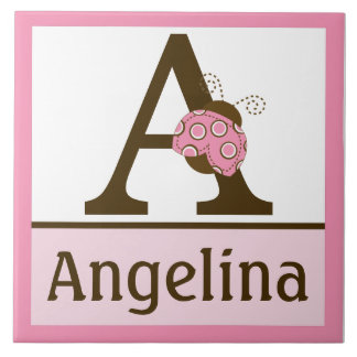 Personalisierte Mod Ladybug Letter Name Tile Fliese