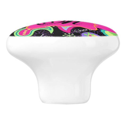 Personalisierte Mod Paisley Keramikknauf (Seitenansicht)