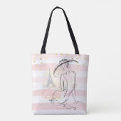 Personalisierte Mode Girl Paris Pink Sketch Tasche (Rückseite)